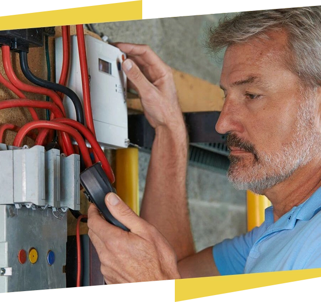 A man holding a remote control in his hand.